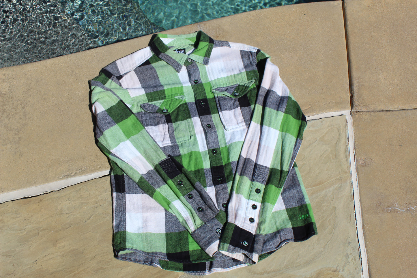 90s Rare Vintage Lost Green Flannel