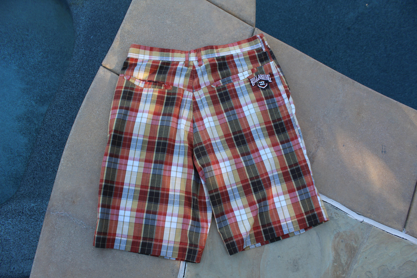 00s Rare Vintage Billabong Plaid Baggy Shorts