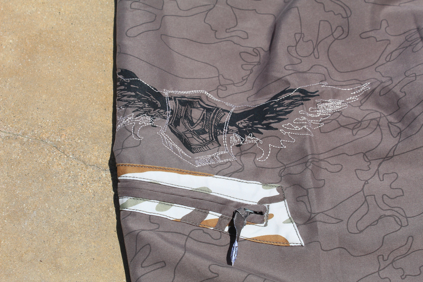 Y2K Red Sand Embroidered Baggy Boardshorts