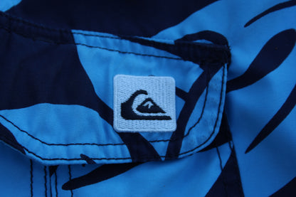 Y2K Floral Blue Quiksilver Boardshorts [w34"] - Revival Surfwear