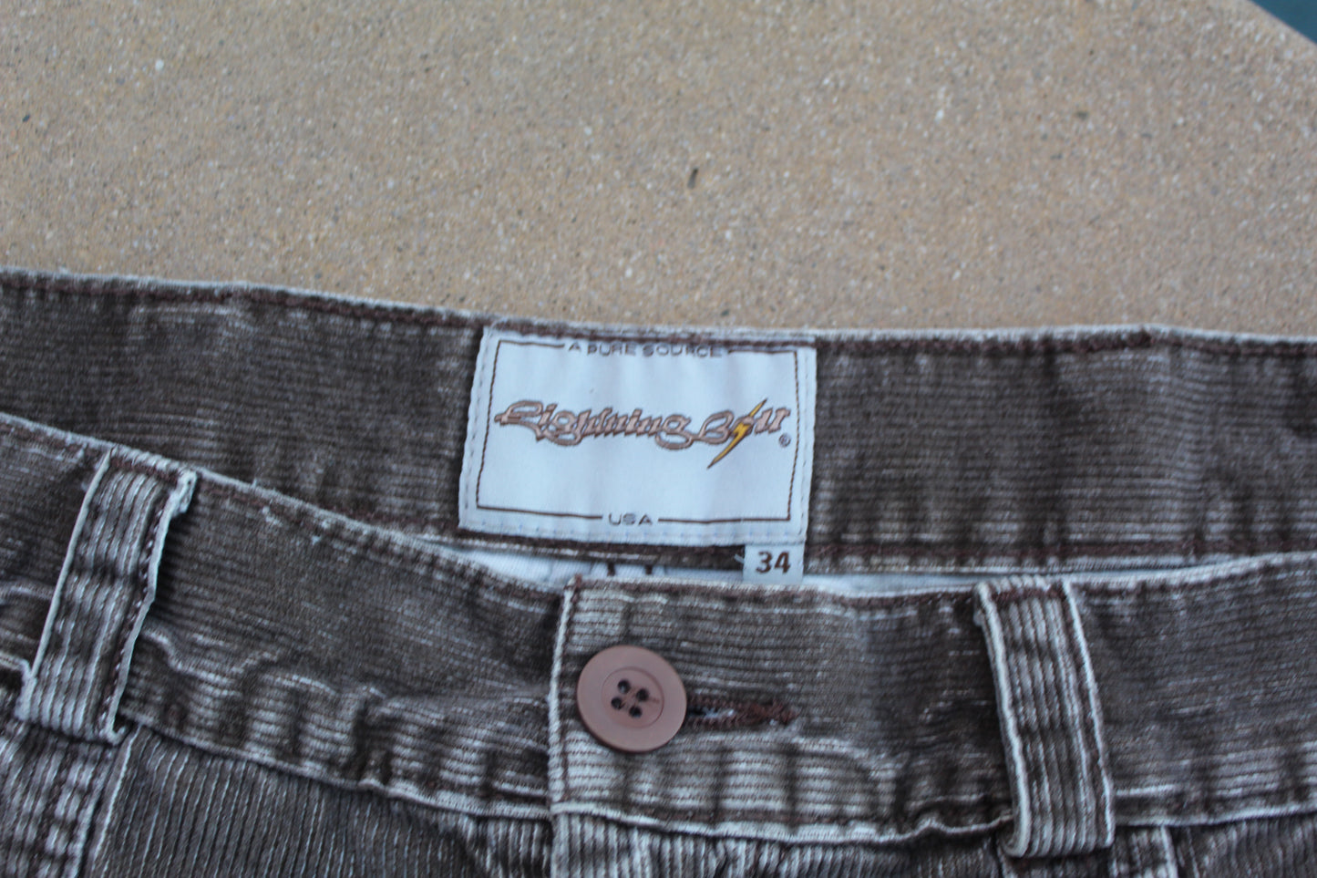 90s Lightning Bolt "Gerry Lopez" Corduroy Shorts [w34"] - Revival Surfwear