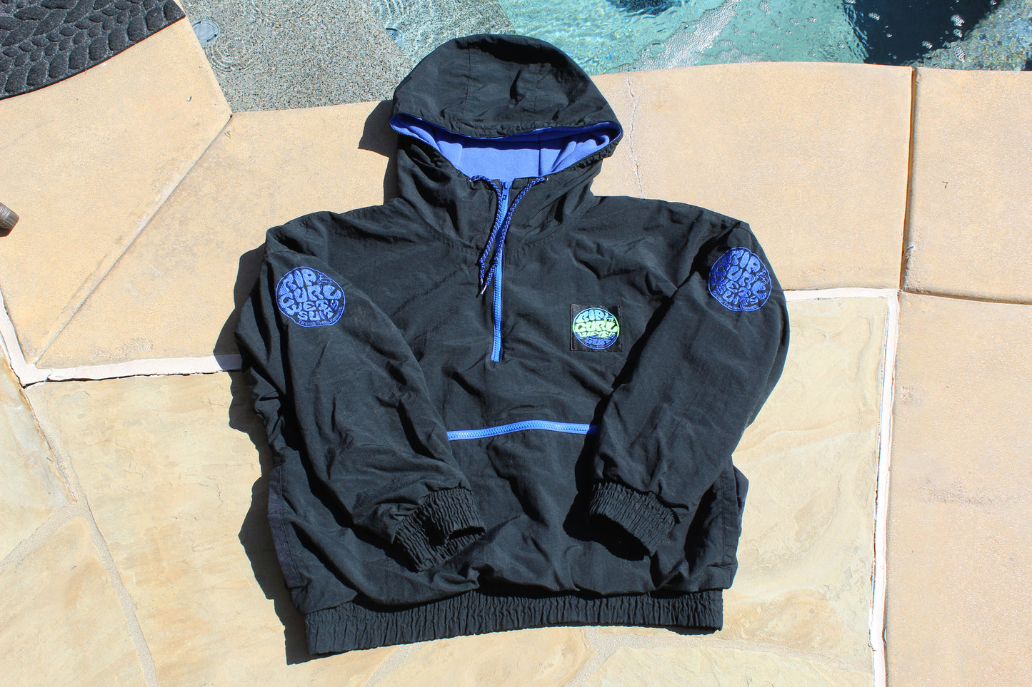 80s Rare Vintage Rip Curl Waterproof Hoodie