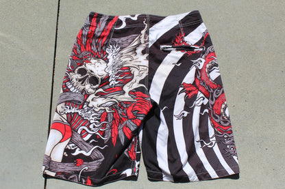 Y2K Super Rare Lost Enterprises Dragon Girl Baggy Boardshorts
